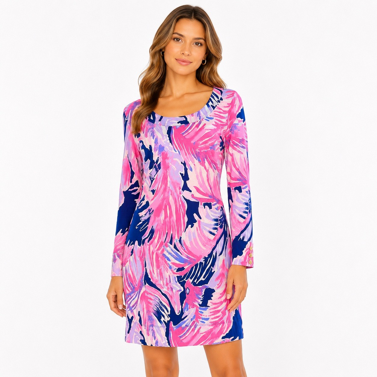 Lilly Pulitzer Merritt Dress Women Xs Paradise Point Pink Palm Print Shift